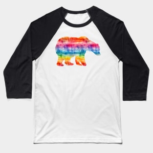 Bear Gay Pride, bear gay, bear pride, rainbow watercolor cloud, LGBTQ Baseball T-Shirt